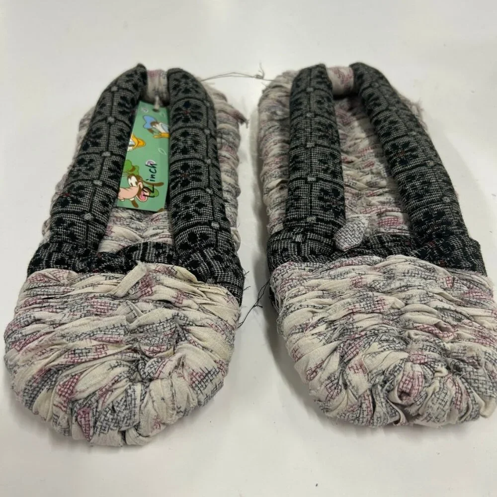 Samurai Fabric Slippers 12”‎ Handmade Look Boho Lounge House Shoes